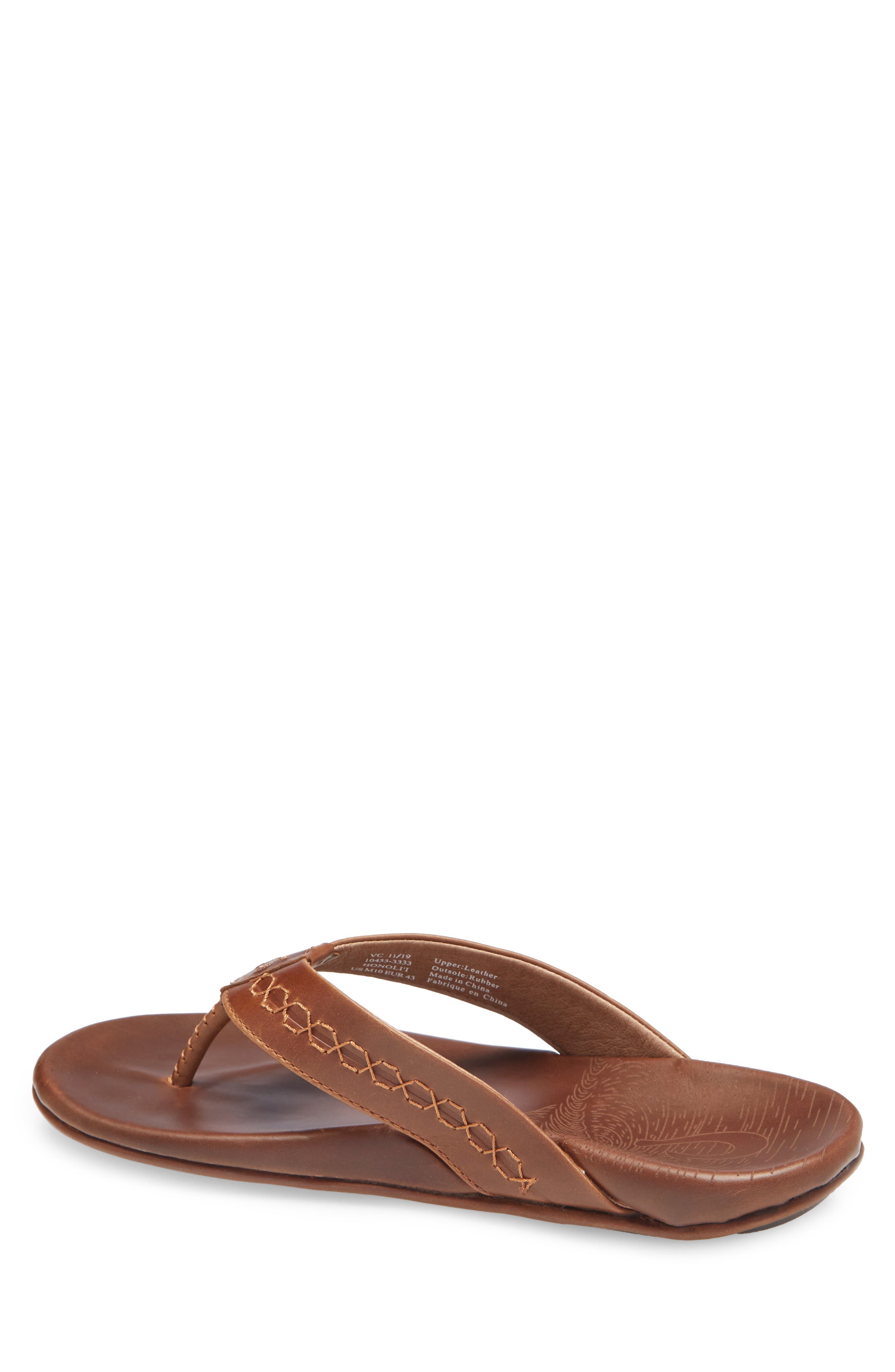 Honolii Flip Flop, Alternate, color, TOFFEE LEATHER