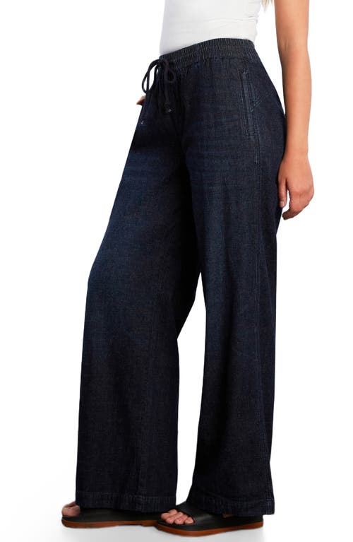 Wash Lab Denim Drawstring Waist Wide Leg Jeans In Blue