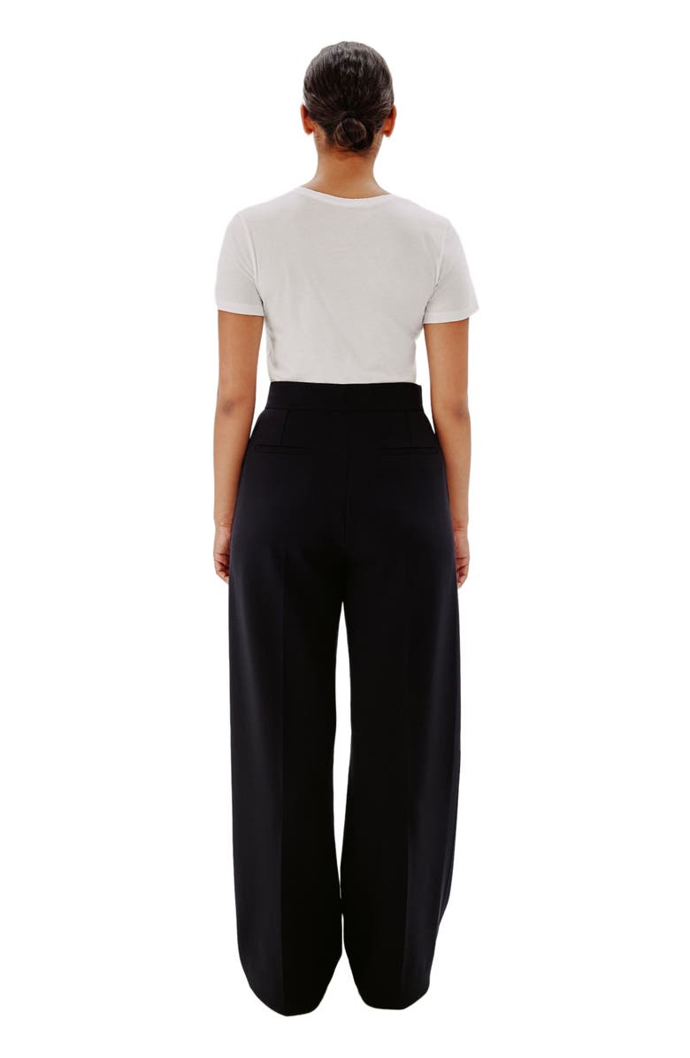 Another Tomorrow DOPPIO WIDE LEG PANT, Alternate, color, Black