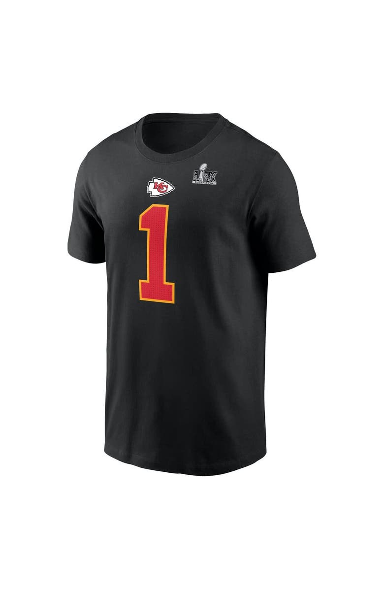Nike Men's Nike Xavier Worthy Black Kansas City Chiefs Super Bowl LIX Name & Number T-Shirt, Alternate, color,