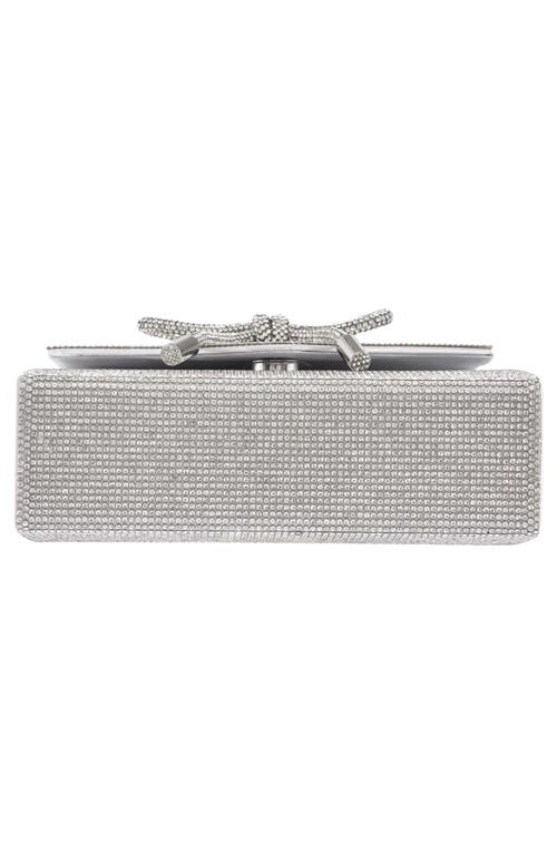Lady Couture Rhinestone Top Handle Evening Bag In Silver
