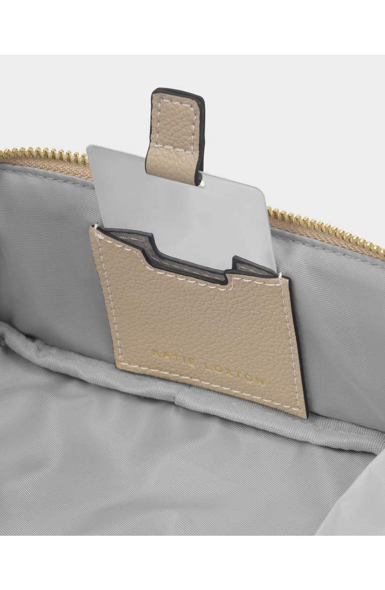 Katie Loxton Fold-Out Mirror Makeup Bag in Light Taupe, Alternate, color, Light Taupe