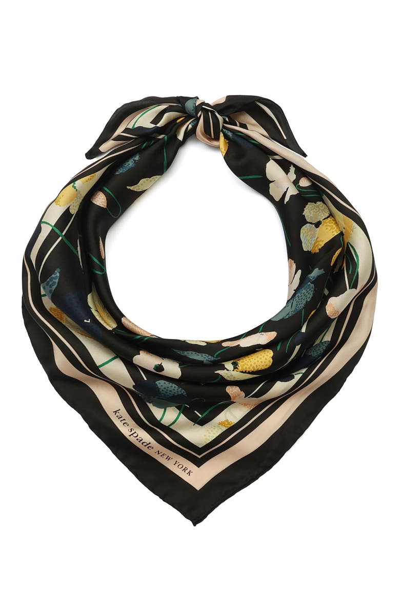 Poppy Garden Silk Square Scarf, Alternate, color, MULTI