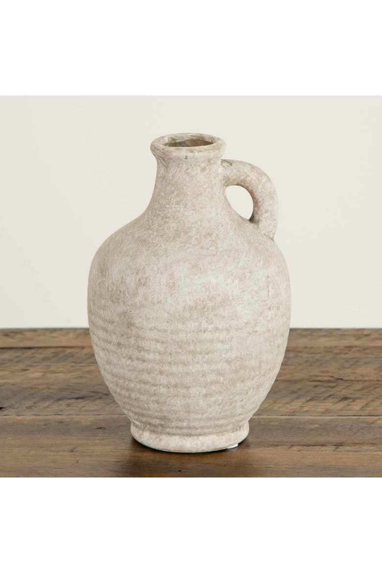 7-in Natural Ceramic Jug, Alternate, color, Beige