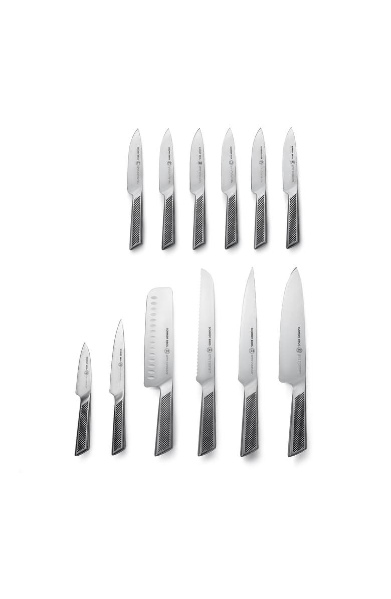 Schmidt Brothers Cutlery Gridiron 14-Piece Knife Block Set, Alternate, color, Silver