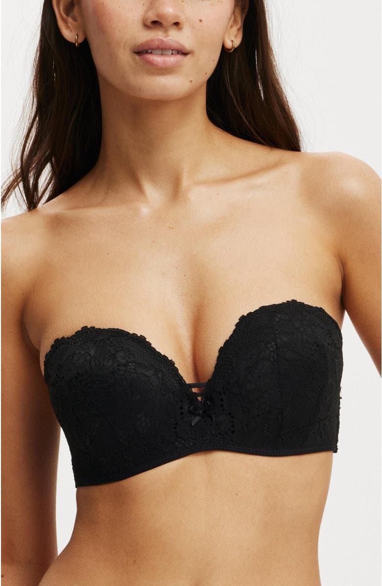 COTTON ON BODY Women's Everyday Lace Strapless Push Up 2 Bra, Main, color, 