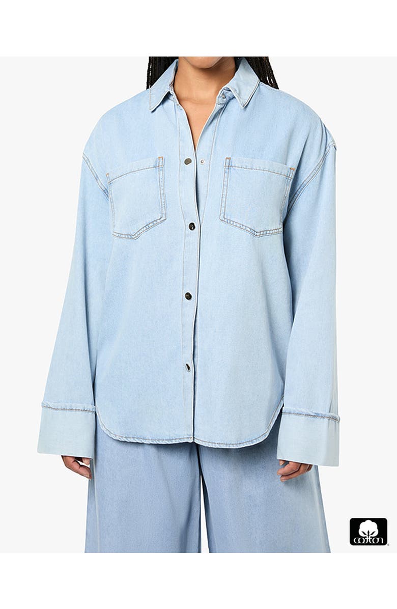 WeWoreWhat Denim Cuff Shirt, Alternate, color,