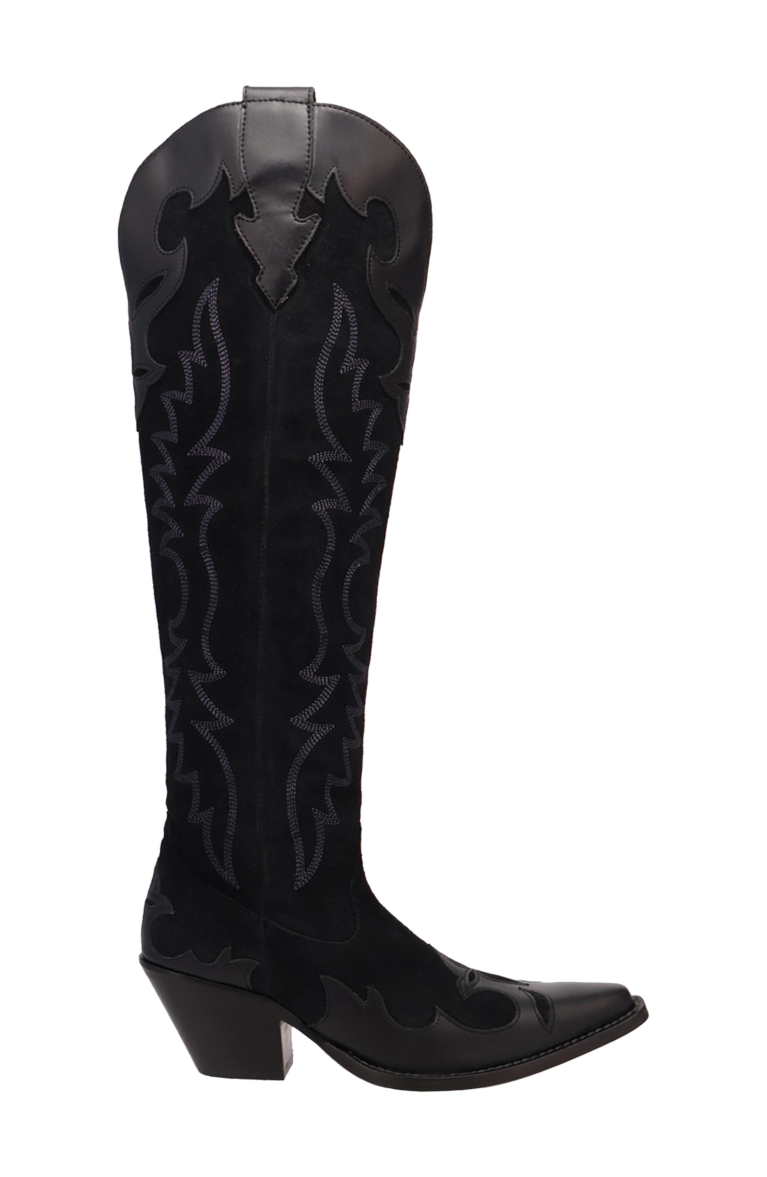 Dingo Drama Queen Over the Knee Western Boot, Alternate, color, Black