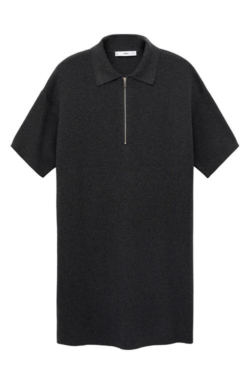 Mango Polo Dress In Black