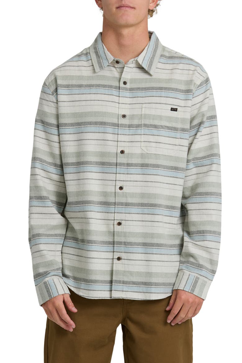 Coastline Cotton Flannel Button-Up Shirt, Main, color, WHITE MULTI
