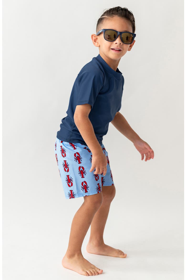 Kids' Short Sleeve Rashguard, Alternate, color, NAVY