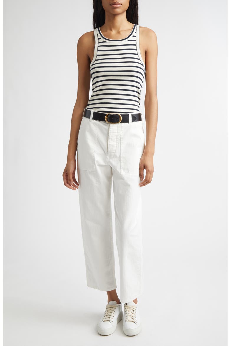 Jennifer Ribbed Tank, Alternate, color, ECRU/ BLACK STRIPE