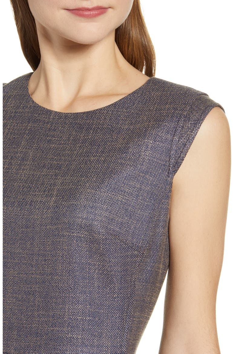 Tweed Sheath Dress, Alternate, color, SPRUCE/ FAWN