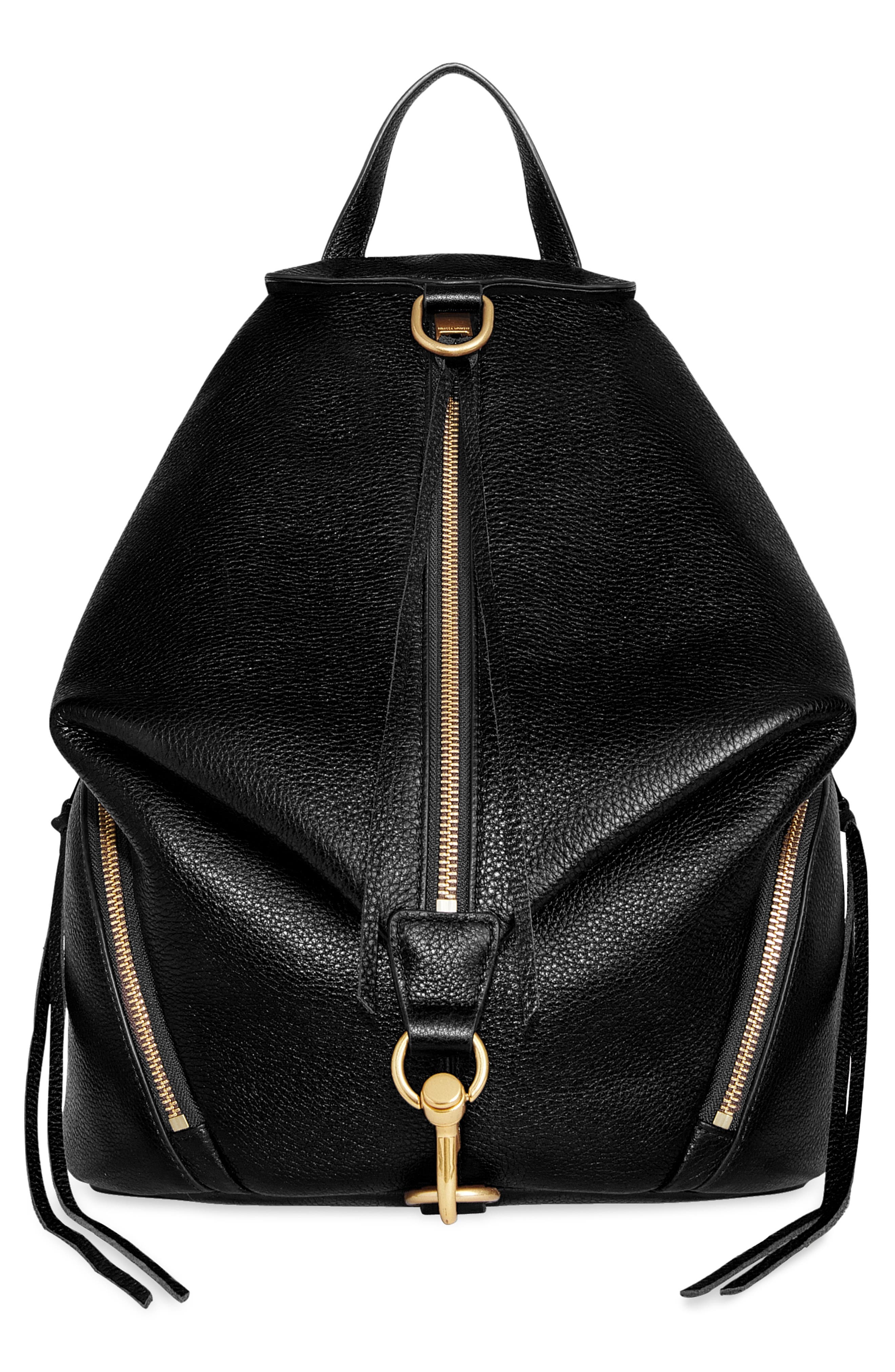 Rebecca Minkoff Julian Leather Backpack, Main, color, Black
