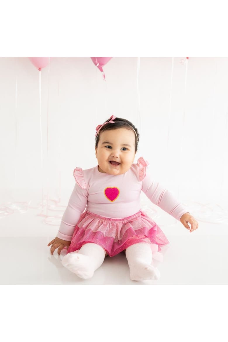 Dainty Heart Bow Baby Headband, Alternate, color, Pink
