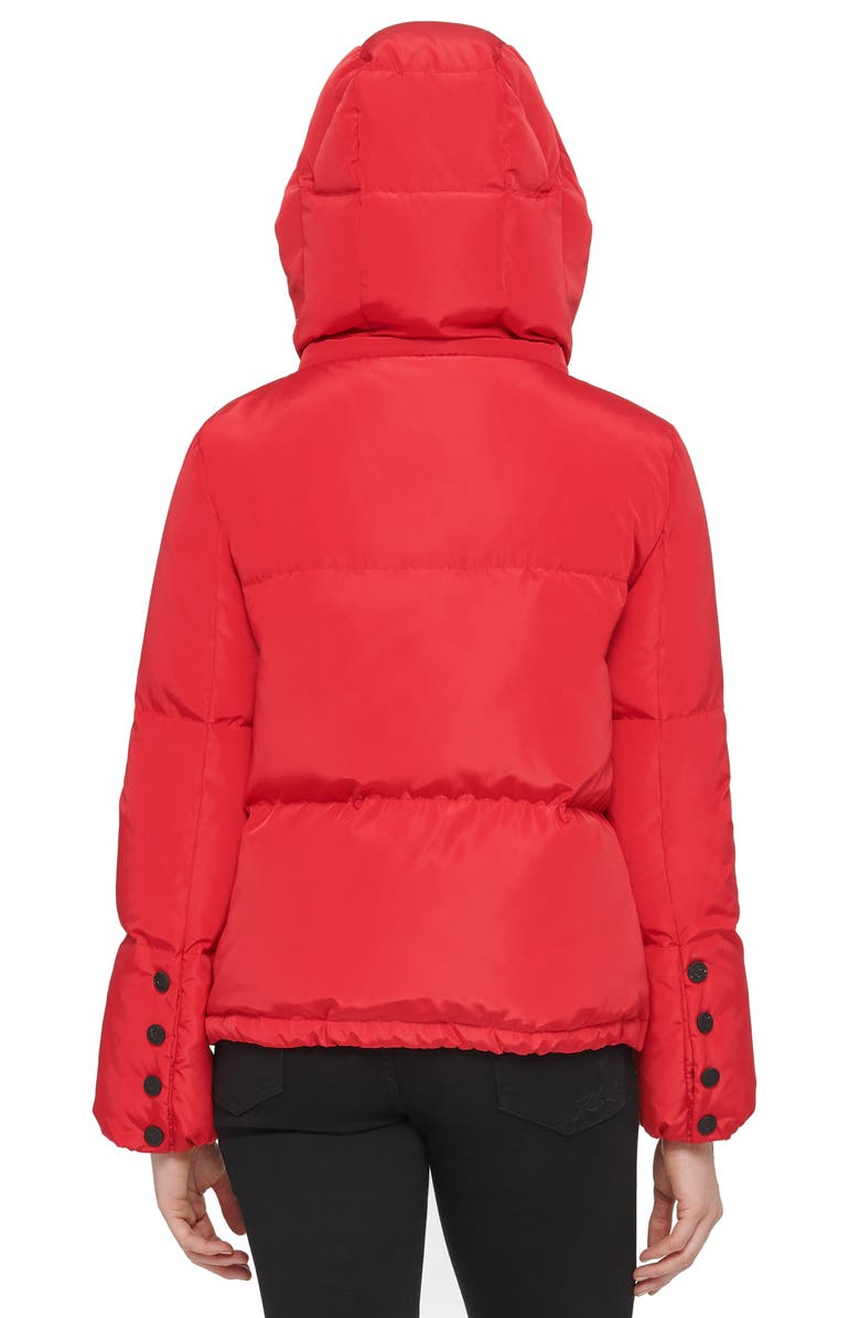KARL LAGERFELD PARIS Cropped Hooded Puffer Coat, Alternate, color, 