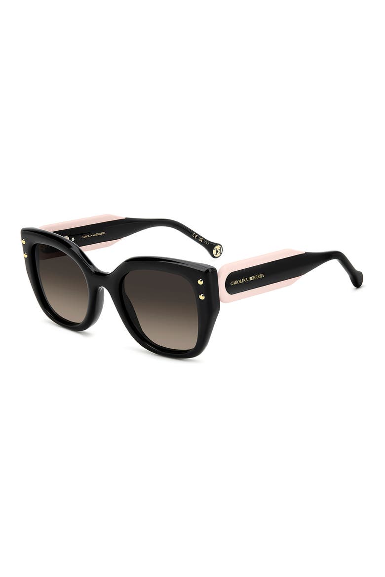 51mm Gradient Square Sunglasses, Alternate, color, BLACK PINK/ BROWN SF