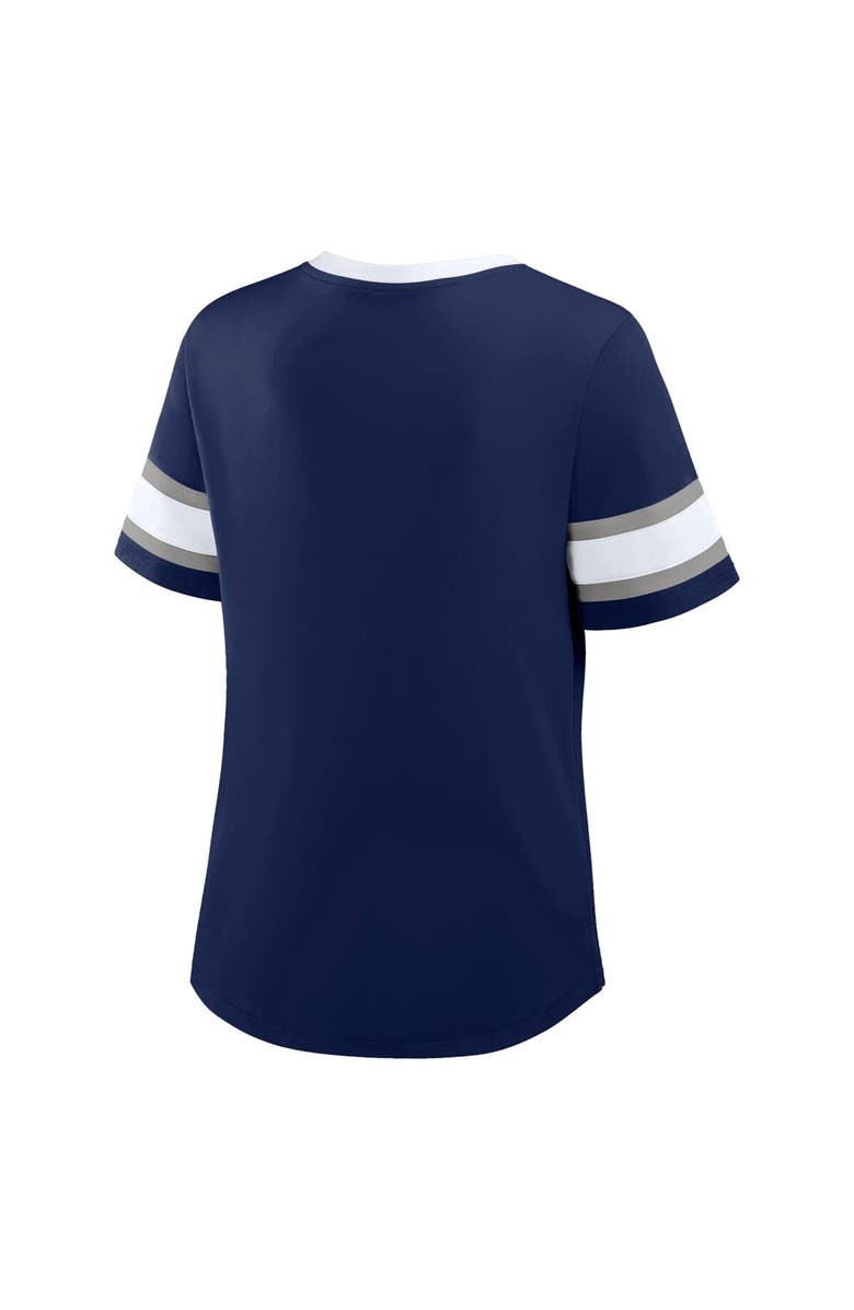 FANATICS Women's Fanatics Navy Dallas Cowboys Redzone Draw Play Athena Lace-Up T-Shirt, Alternate, color, Navy