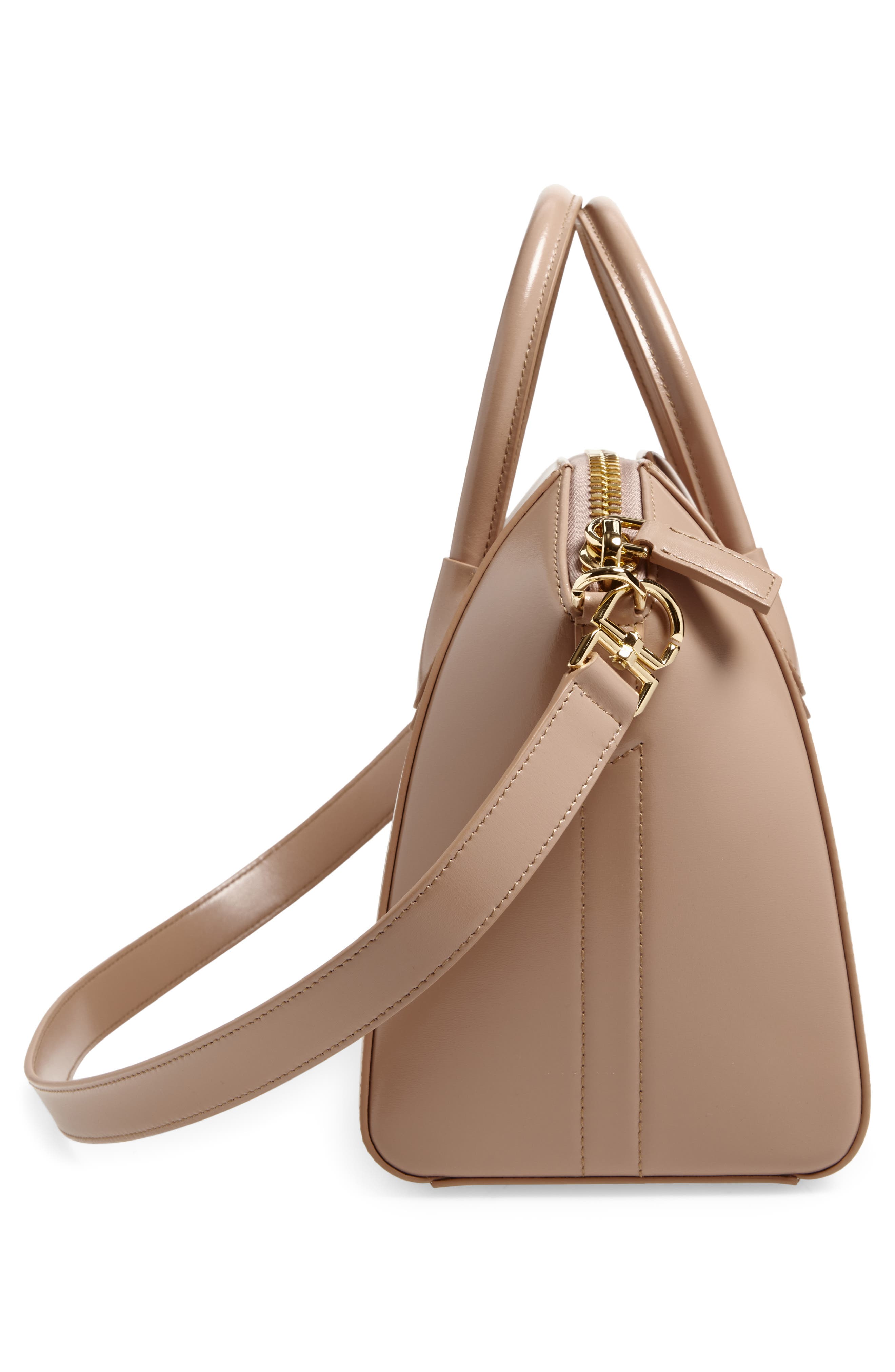 Small Antigona Leather Satchel, Alternate, color, BLUSH PINK