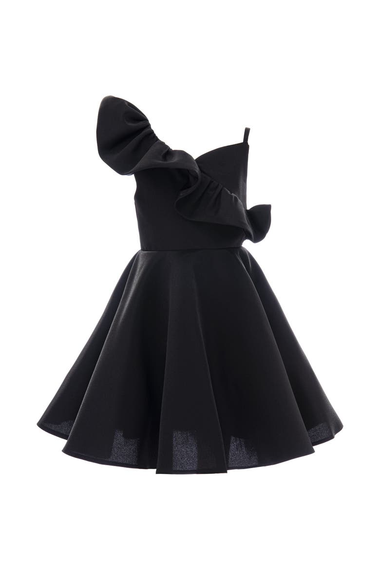 Riviera Off Shoulder Ruffle Dress, Main, color, Black