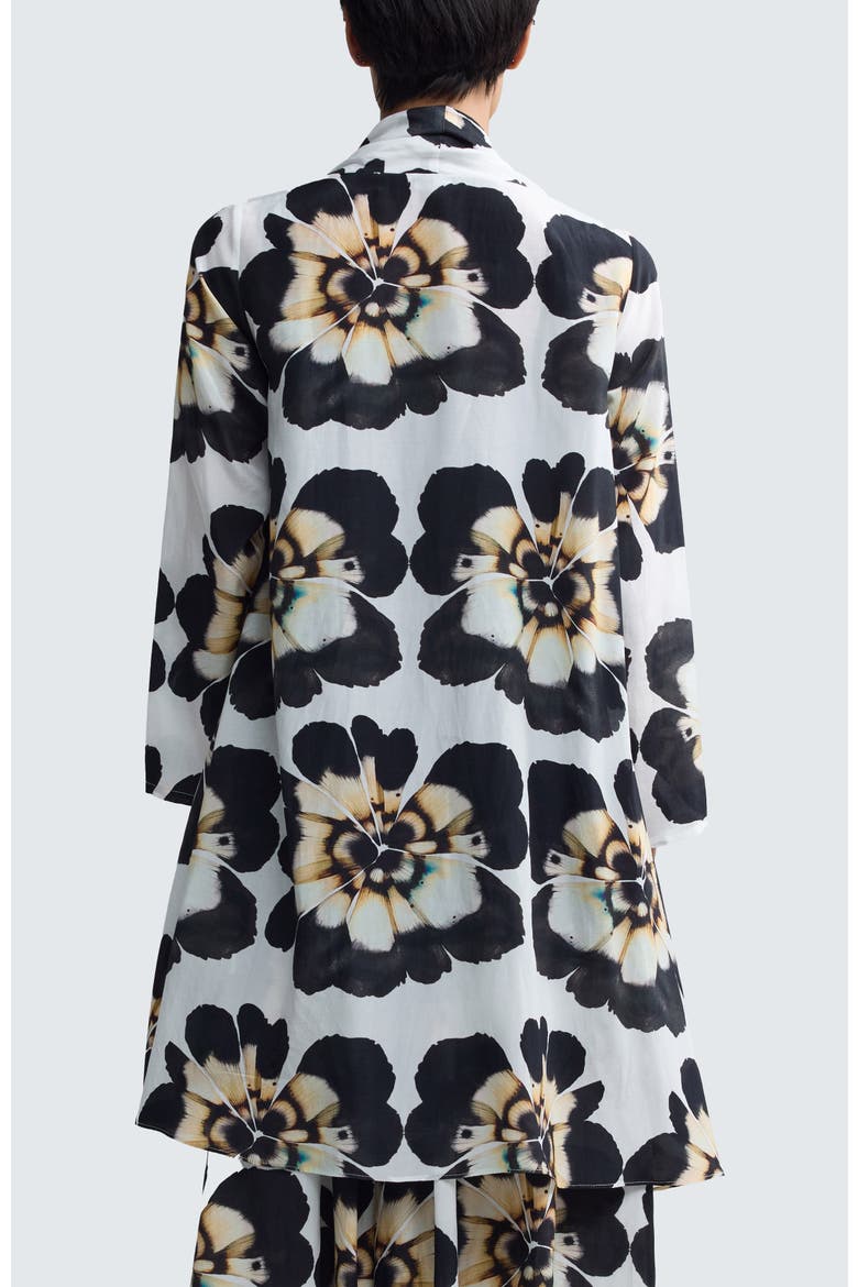 Meliora Floral Print Open-Front Duster, Alternate, color, Beige