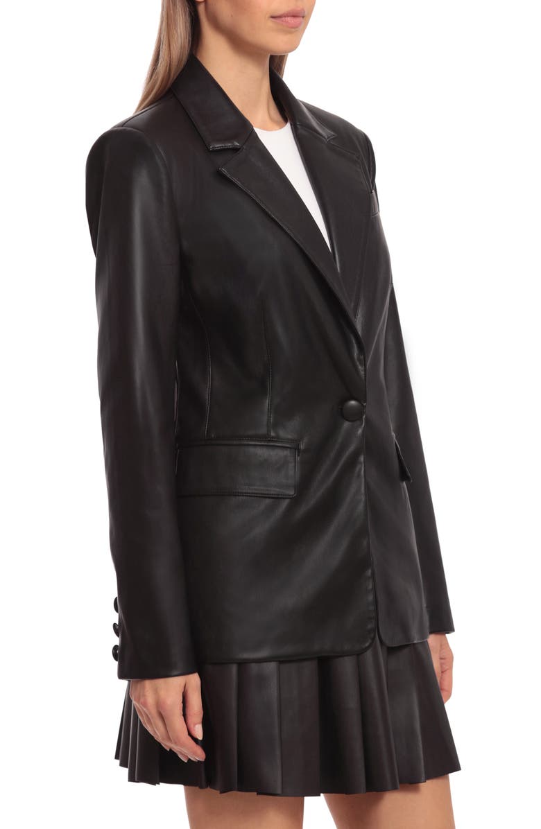 Avec Les Filles Structured Faux Leather Blazer, Alternate, color, 