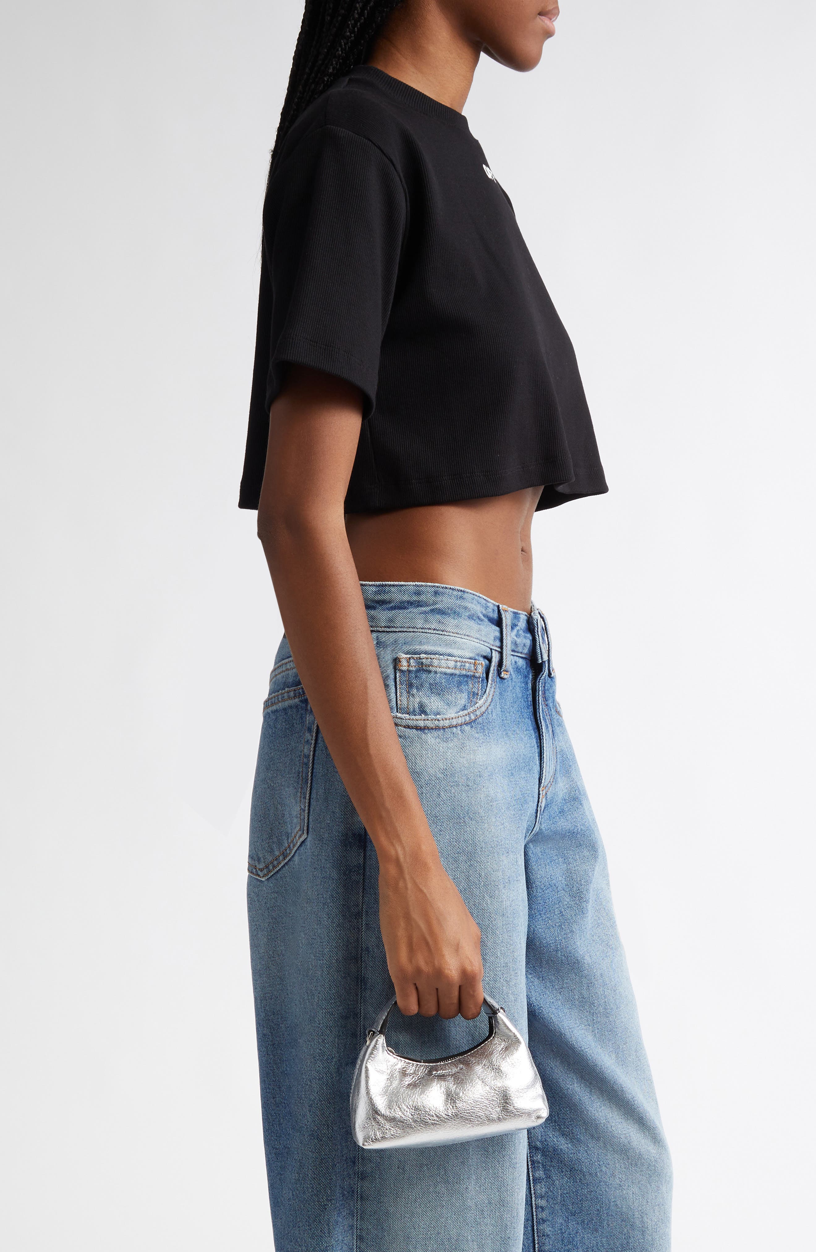 Off-White Micro Arcade Metallic Leather Crossbody Bag, Alternate, color, 