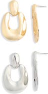 NATASHA 2-Pack Doorknocker Drop Earrings