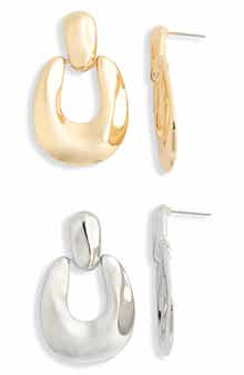 NATASHA 2-Pack Doorknocker Drop Earrings