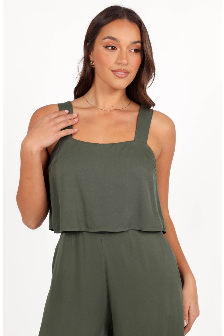 Delia Popover Wide Leg Jumpsuit, Alternate, color, KHAKI