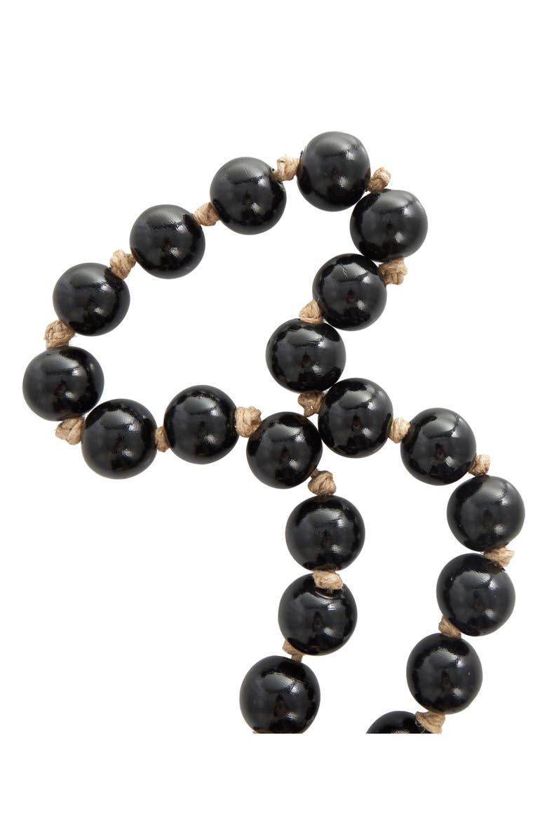 WILLOW ROW Black Glass & Tassel Garland, Alternate, color, Black