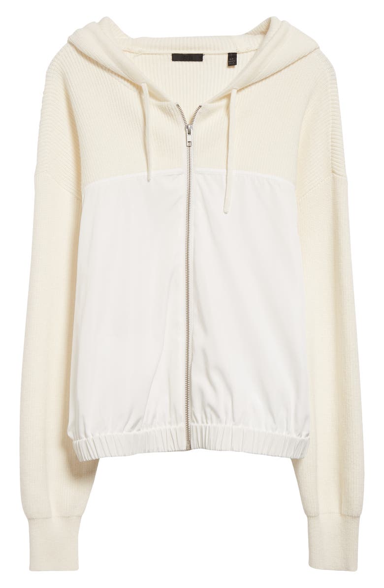 ATM Anthony Thomas Melillo Mixed Media Cotton & Cashmere Zip-Up Hoodie, Alternate, color,