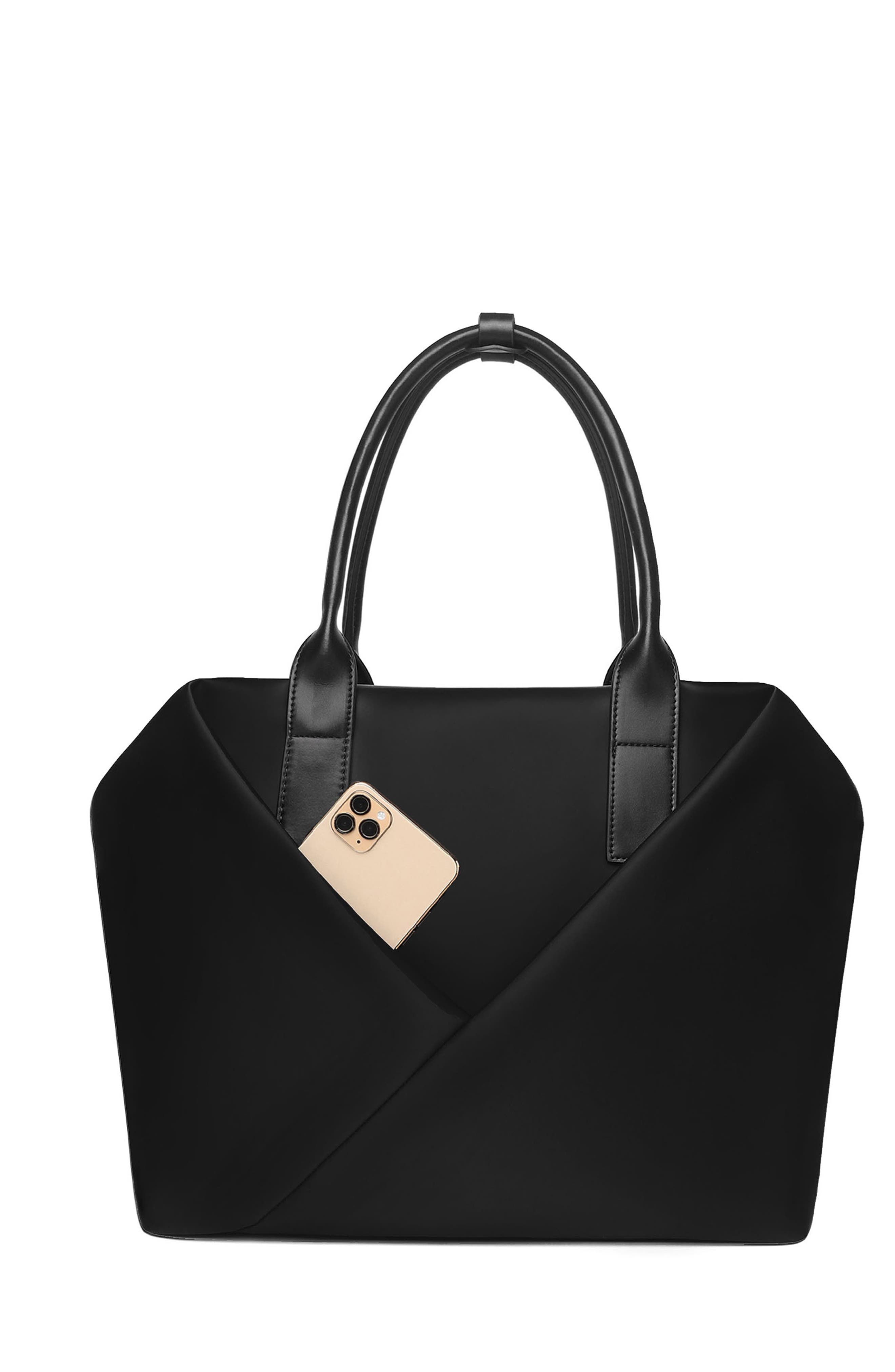 Lux and Nyx Origami Work Tote 15-Inch Laptop Tote Bag for Women, Alternate, color, Black + Gold