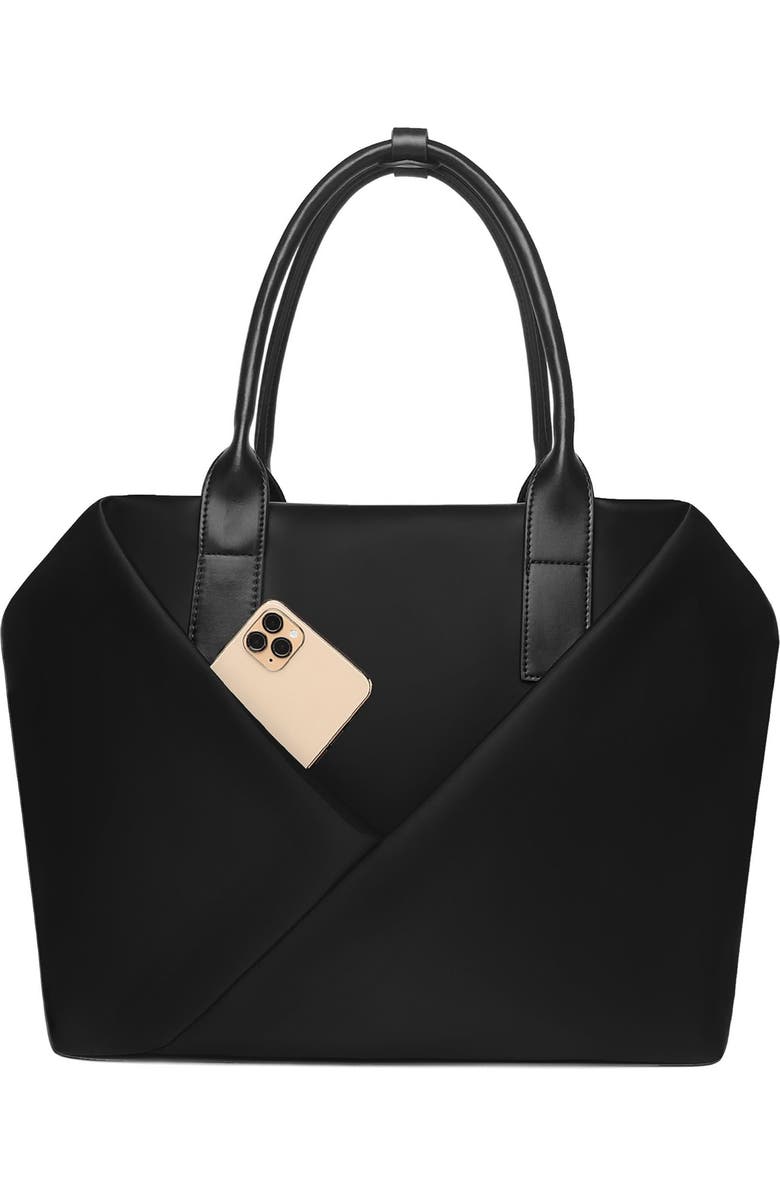 Lux and Nyx Origami Work Tote 15-Inch Laptop Tote Bag for Women, Alternate, color, Black + Gold