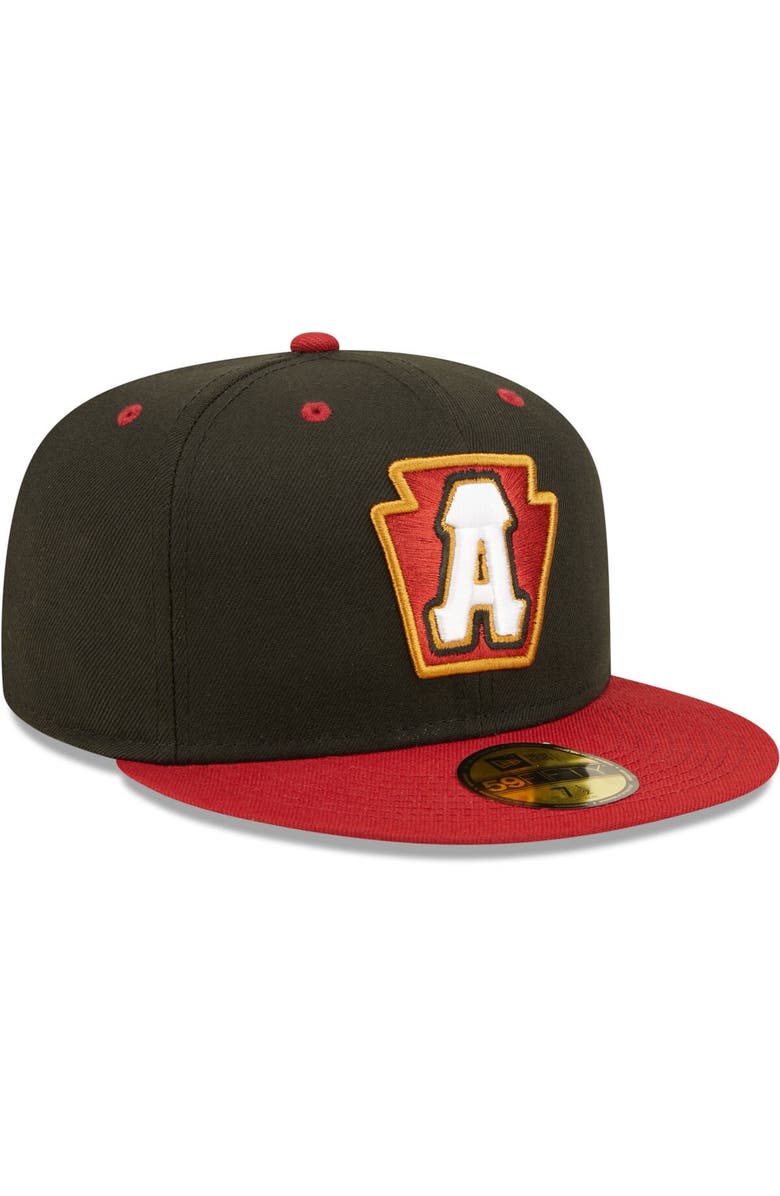 New Era Men's New Era Black Altoona Curve Authentic Collection Team Home 59FIFTY Fitted Hat, Alternate, color, Black
