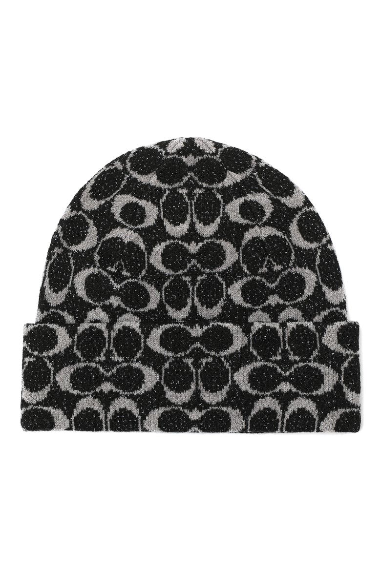 COACH ビーニー COACH Metallic Signature Knit Beanie (Women) | Nordstrom
