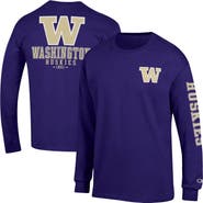Champion Men's Champion Purple Washington Huskies Team Stack Long Sleeve T-Shirt