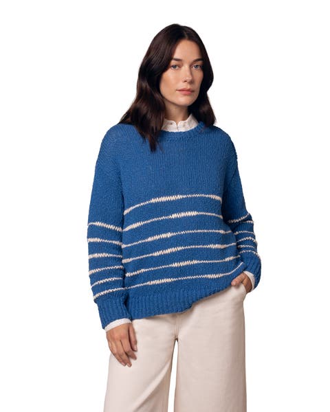 Long Sleeve Drop Stitch Breton Sweater