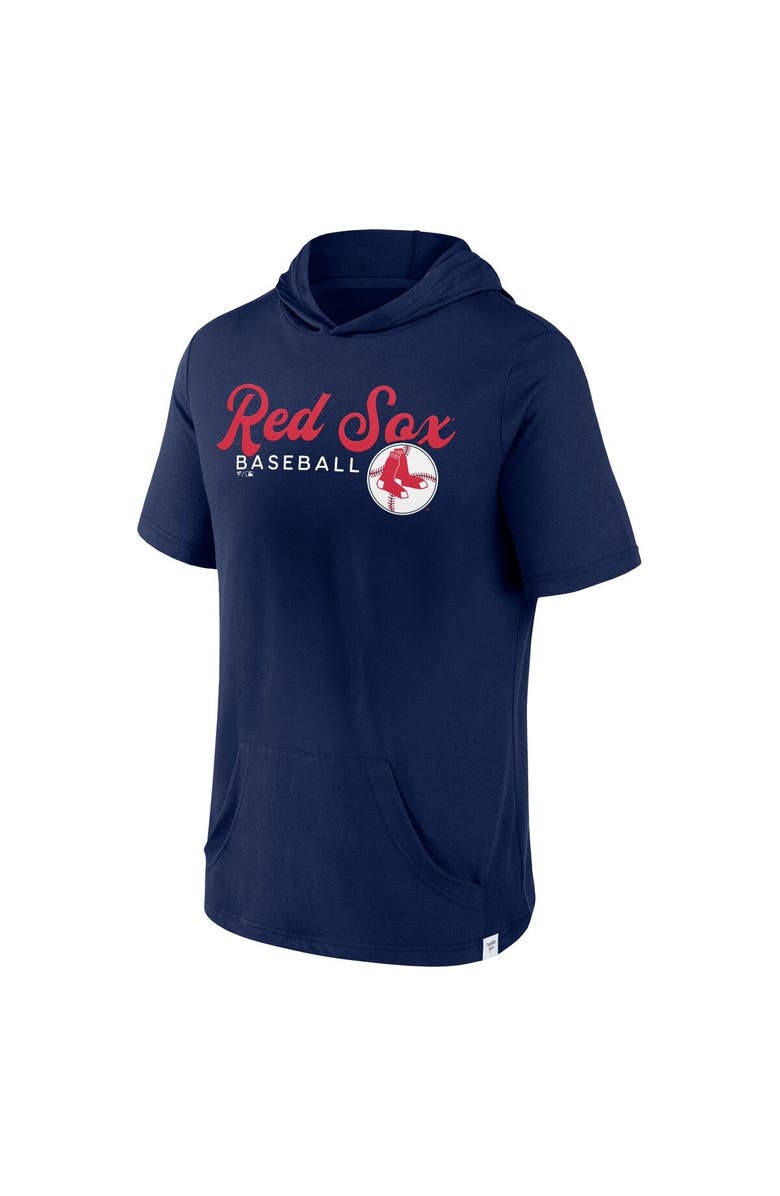 FANATICS Men's Fanatics Branded Navy Boston Red Sox Offensive Strategy Short Sleeve Pullover Hoodie, Alternate, color, Navy
