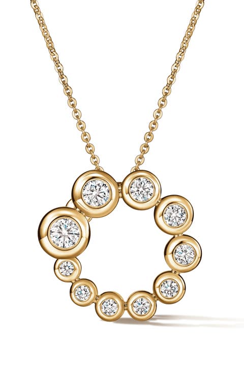 Dream Circle 18k Gold Diamond Pendant Necklace