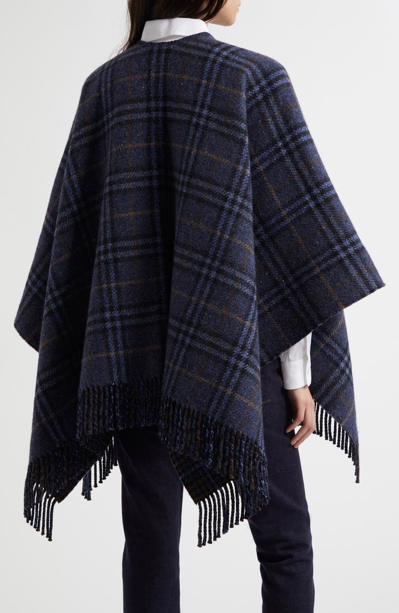 Burberry Houndstooth Check Cashmere & Wool Cape, Alternate, color,