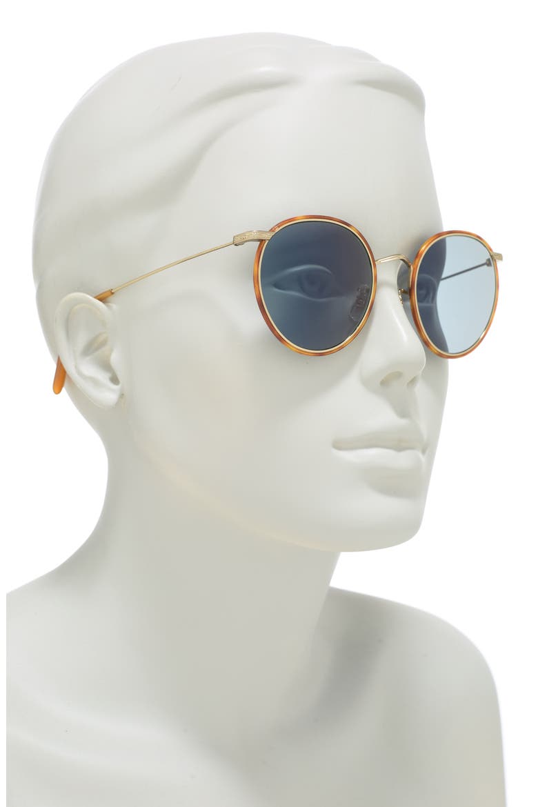 Casson 52mm Round Sunglasses, Alternate, color, GOLD