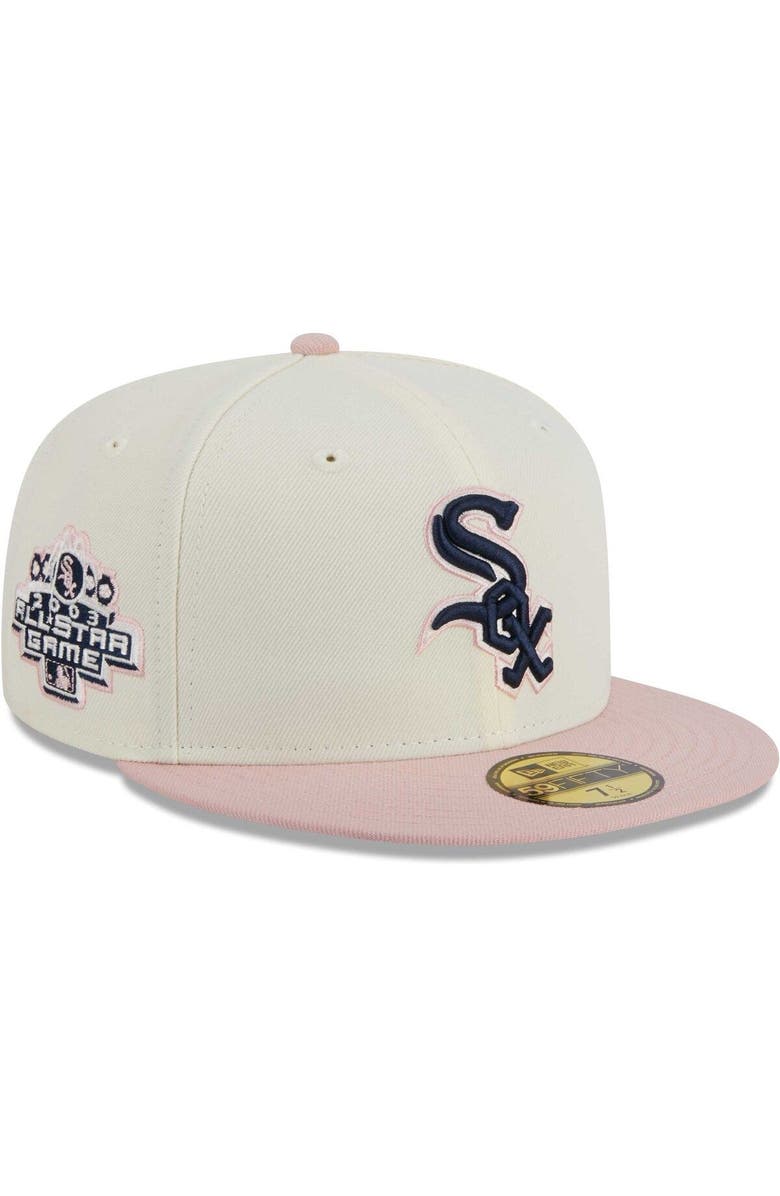 New Era Men's New Era White/Pink Chicago White Sox Chrome Rogue 59FIFTY Fitted Hat, Main, color, 