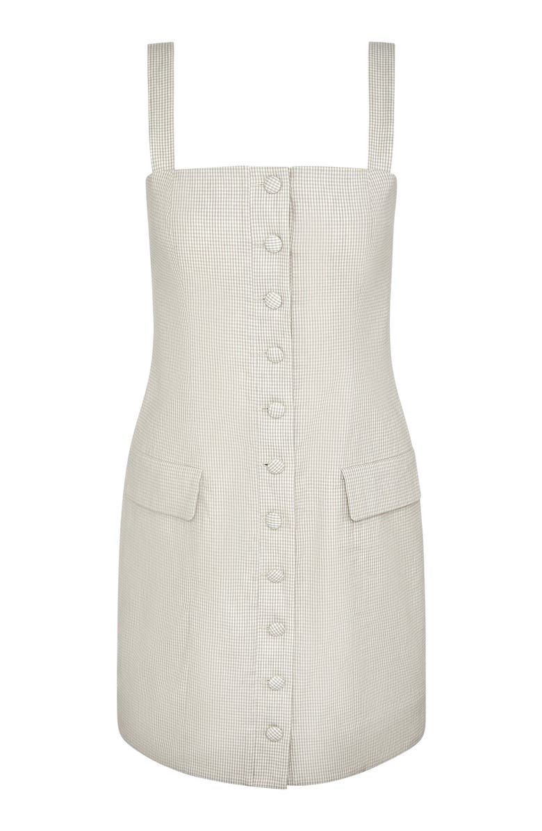 Onia Square Neck Button Down Dress, Alternate, color, Grey/White