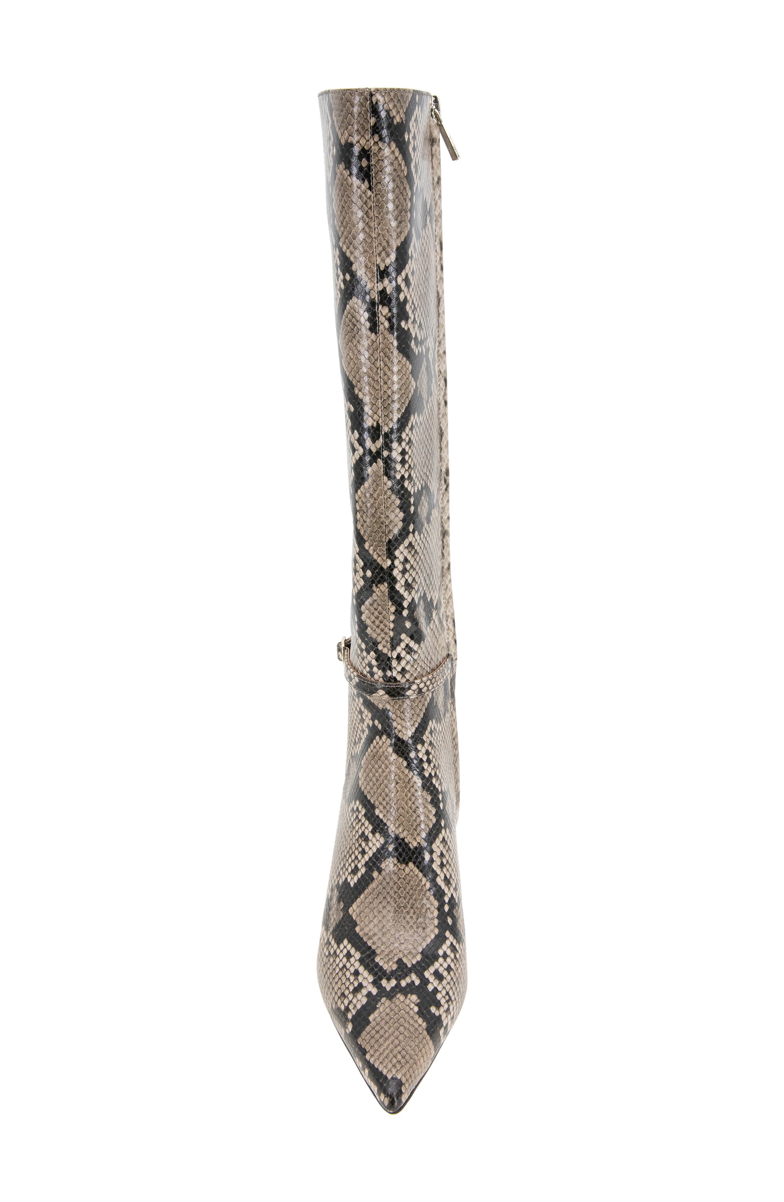 Kenneth Cole Utah Pointed Toe Knee High Boot, Alternate, color, Taupe Snake