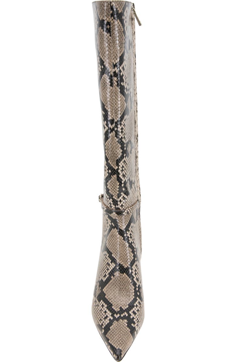Kenneth Cole Utah Pointed Toe Knee High Boot, Alternate, color, Taupe Snake
