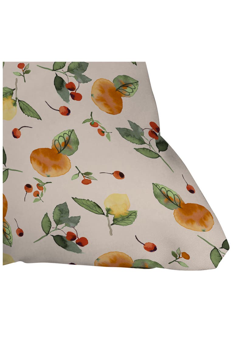 Citrus Fruits Throw Pillow, Alternate, color, BEIGE
