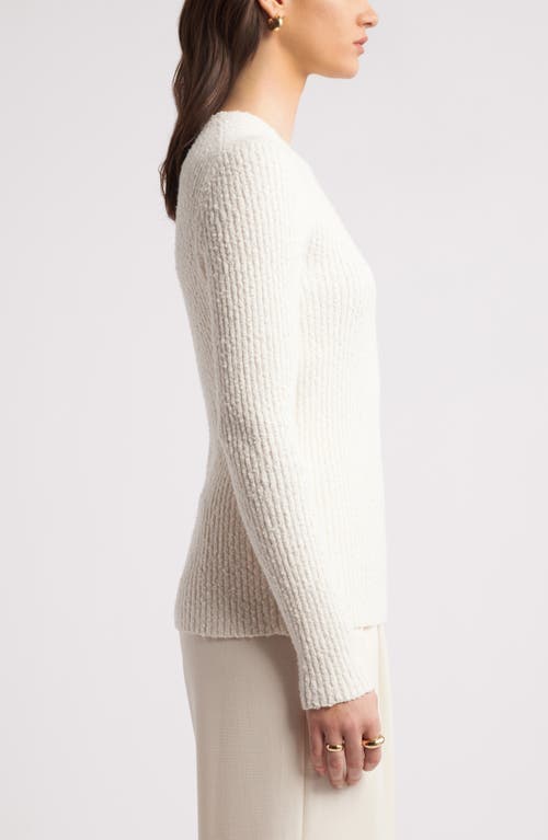 Nordstrom Textured Slim Crewneck Sweater In Ivory Pristine