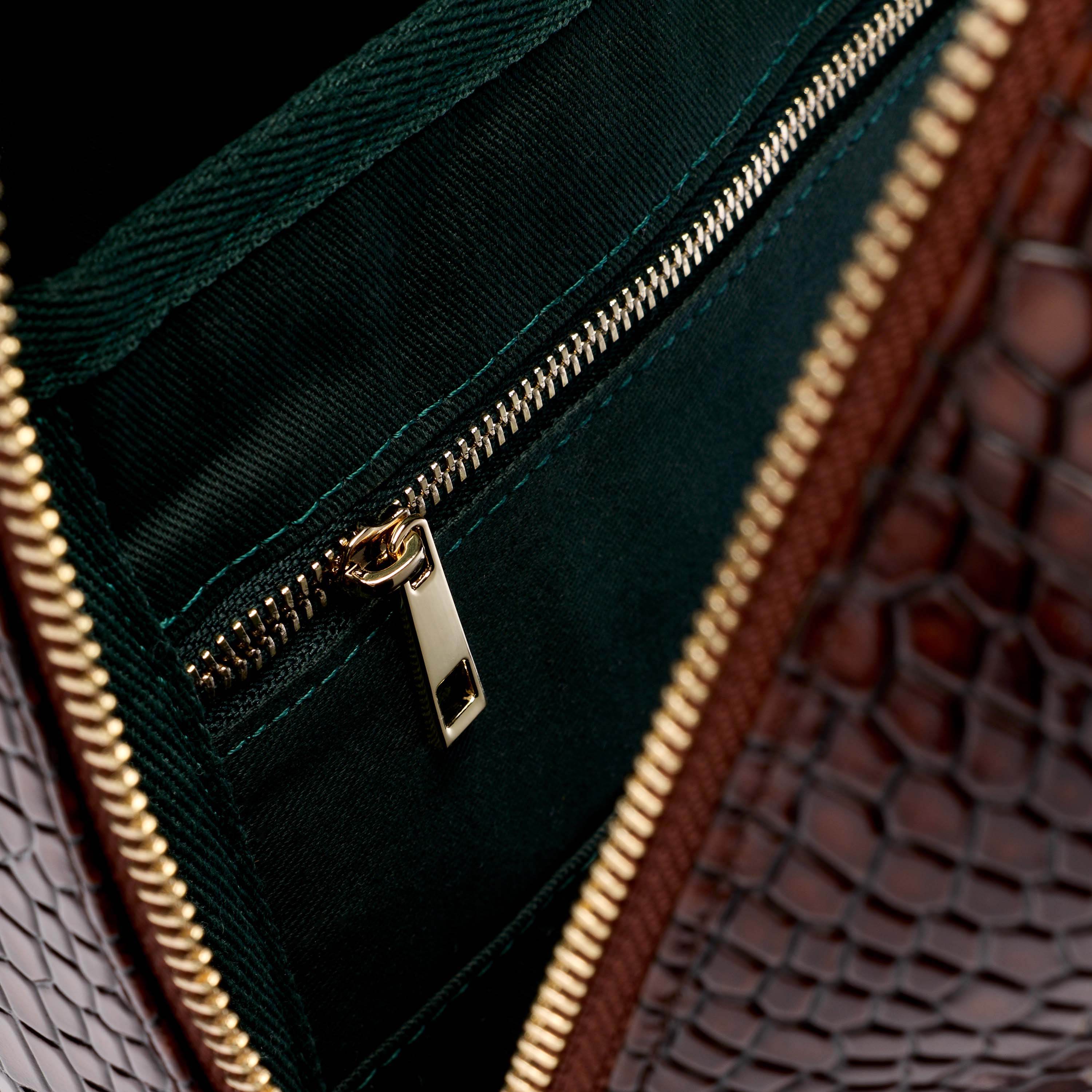 Fulton Croc-Embossed Calfskin Leather Backpack, Alternate, color, Brown Crocskin