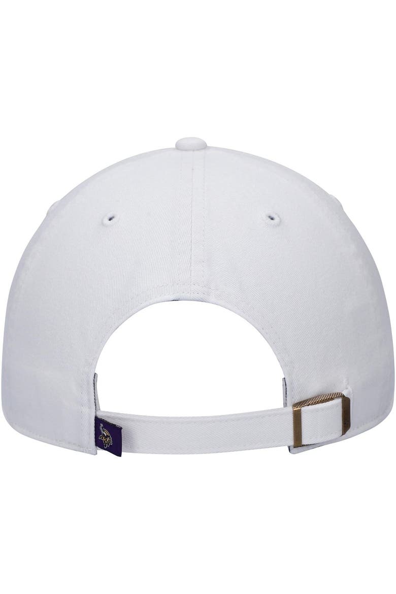 Men's '47 White Minnesota Vikings Logo Clean Up Adjustable Hat, Alternate, color, White